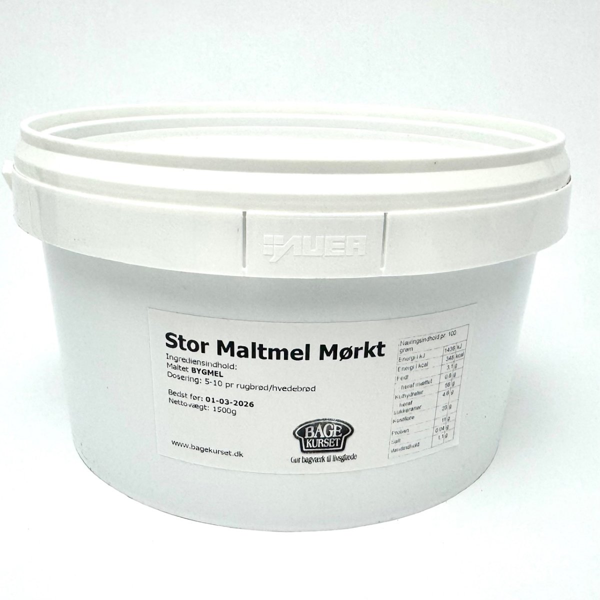 Maltmel mørk STOR 1,5 kg - Bagehjælpemidler - Bagekurset